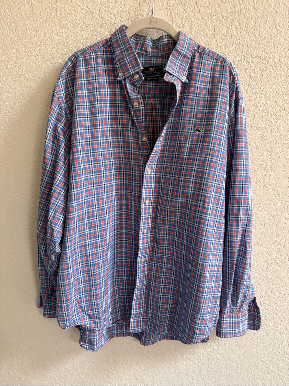 Vineyard Vines Plaid Button-Down Shirt in Blue and Red